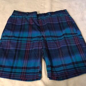 Jack Nicklaus Plaid Flat Front Golf Shorts Men’s 32